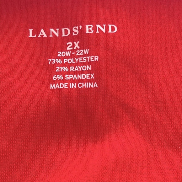 LANDS' END‎ RED 3/4 SLEEVE DRESS Size 2X - Picture 3 of 4